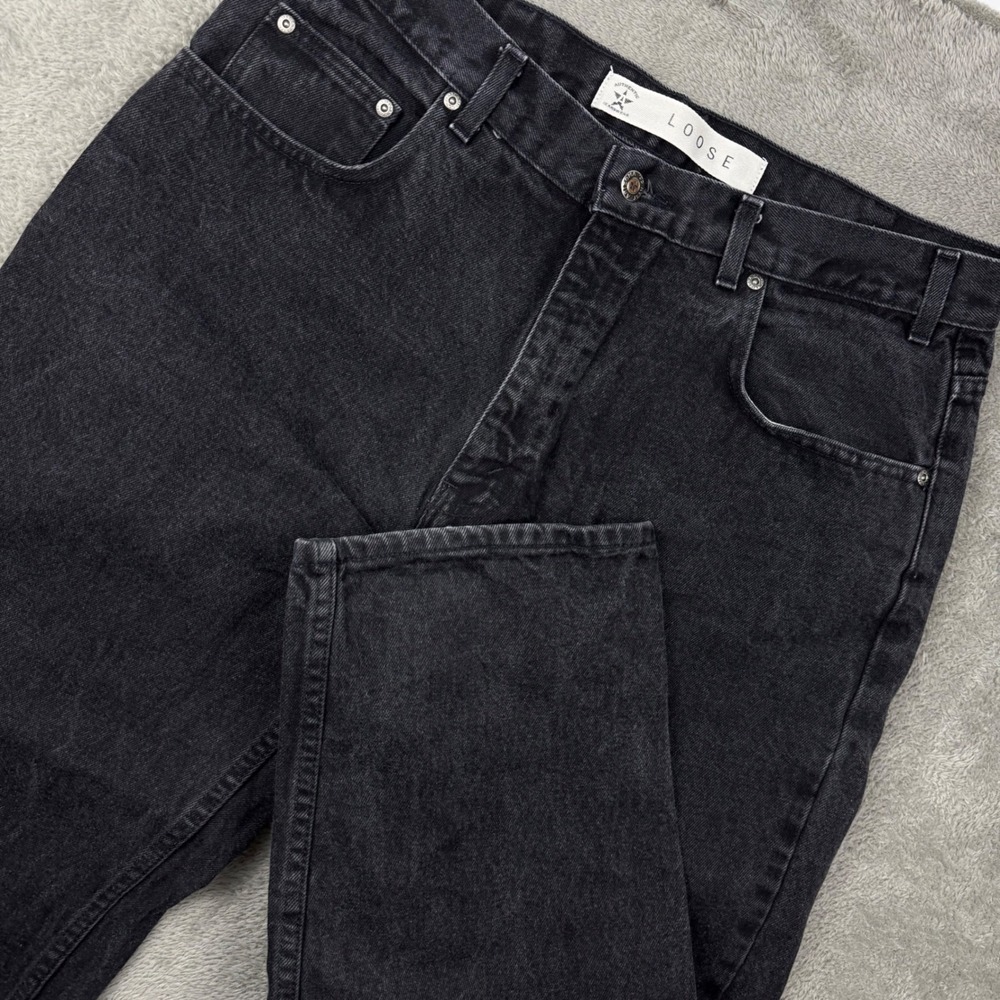 Arizona Jean Co Loose Fit Jeans Women 36x30 Black Excellent Vintage Y2K Cotton